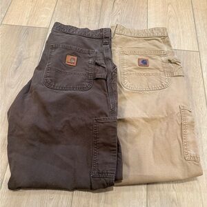 Carhartt Men's Cargo Pants in Dark Brown and Khaki
